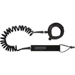 Mystic SUP Coiled Leash - 8ft Or 10ft - Black