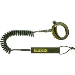 Mystic SUP Coiled Leash - 8ft Or 10ft - Dark Leaf