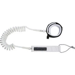 Mystic SUP Coiled Leash - 8ft Or 10ft - White