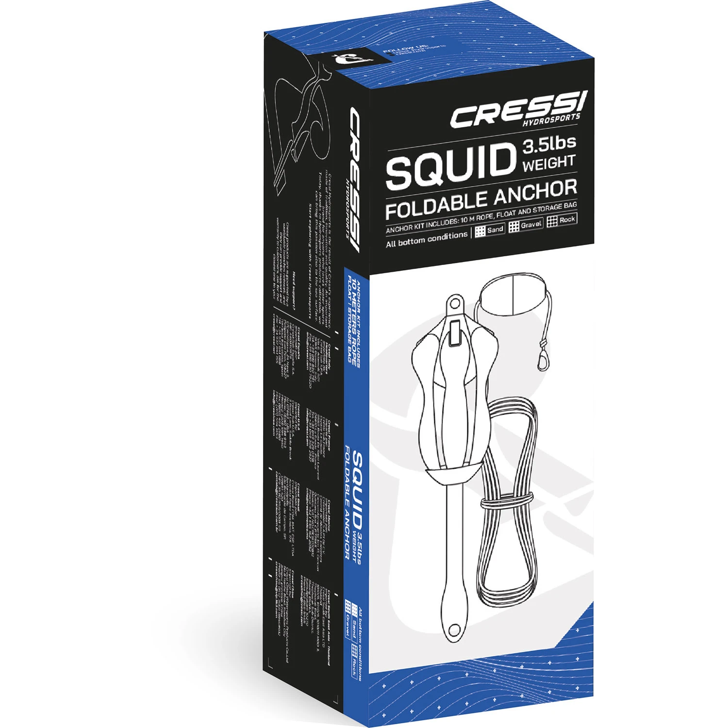 Cressi Squid Foldable Kayak & SUP Anchor Set - Red - Image 2