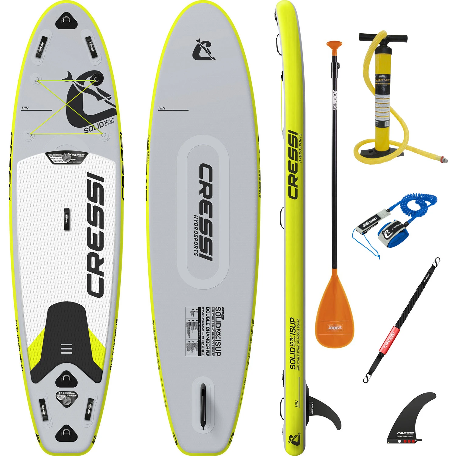 Cressi 10'6" Solid Centre ISup- Grey/Fluo