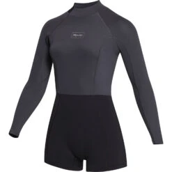 Mystic Womens Lunar 2/2mm Back-Zip Longarm Shorty Wetsuit - Black
