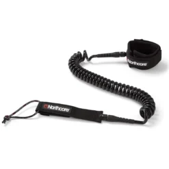 Northcore Coiled SUP Leash 10' X 8mm - Black