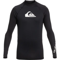 Quiksilver Mens All Time Long Sleeve Rash Vest Black