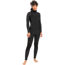 Roxy 5/4/3 Ladies Swell Series Hooded Chest Zip Black